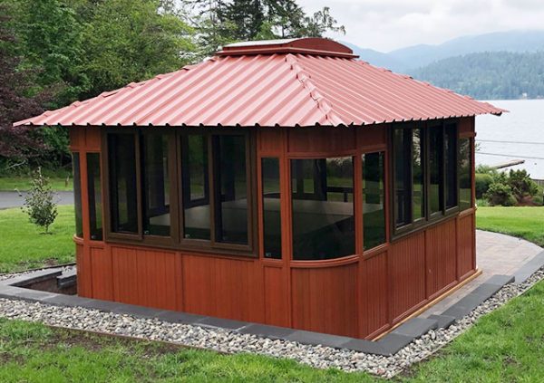 Aspen 12x14 gazebo beside a river