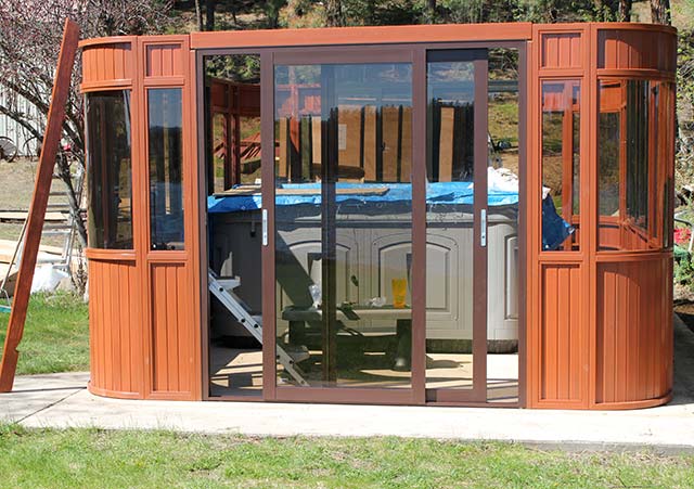 Aspen gazebo wall and door assembly