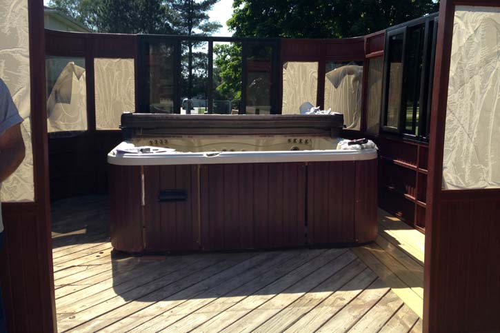 hot tub enclosure wall assembly