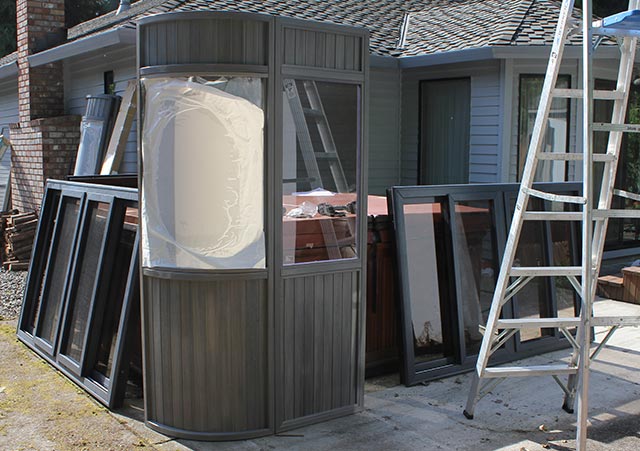 a gazebo wall installation