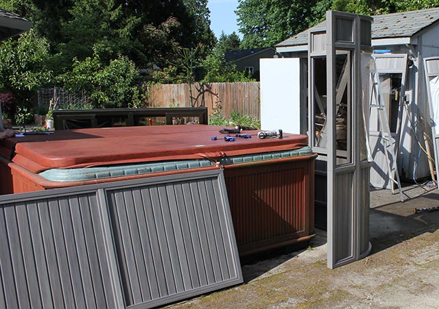 a gazebo wall installation