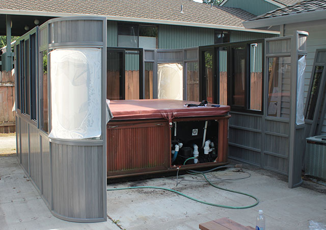 a gazebo wall installation