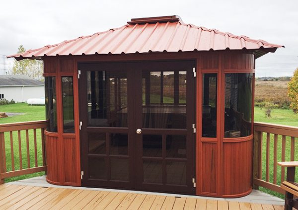 an Aspen gazebo with fences