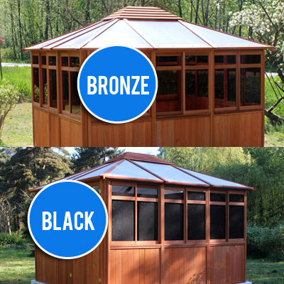 gazebo bronze window versus dark tinted window