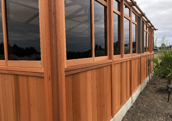 walls and windows of a gazebo