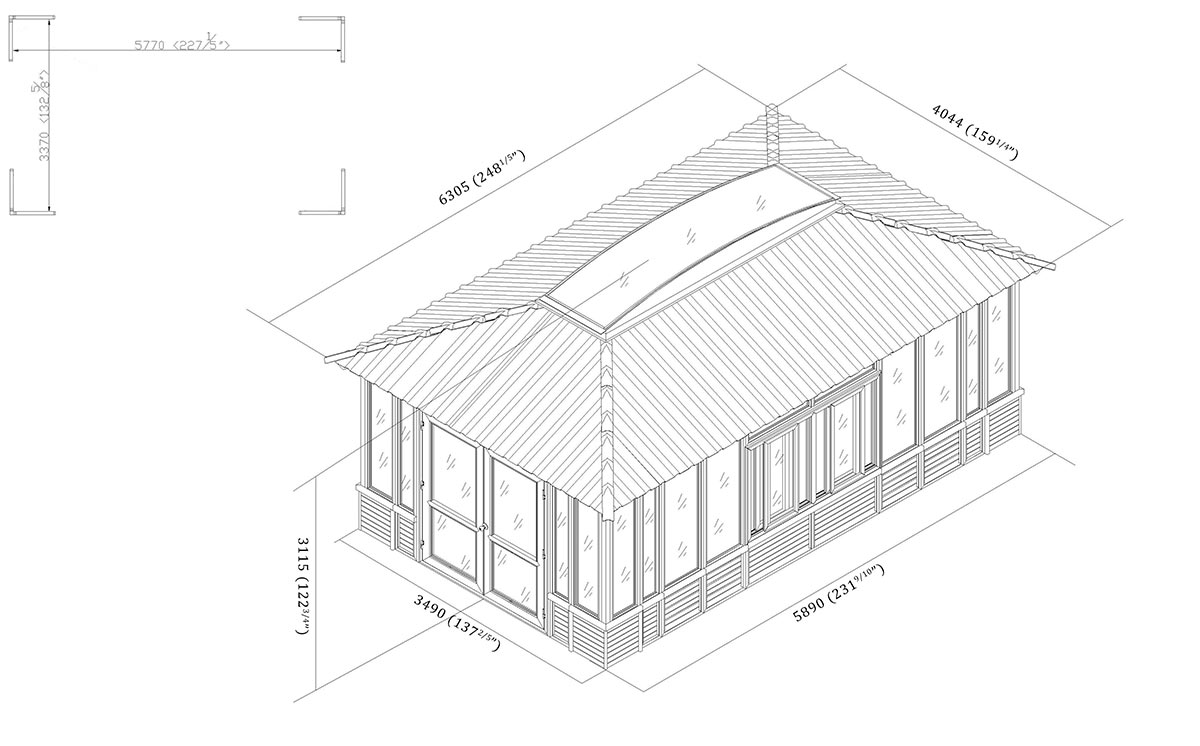 hot tub enclosure architectural drawing