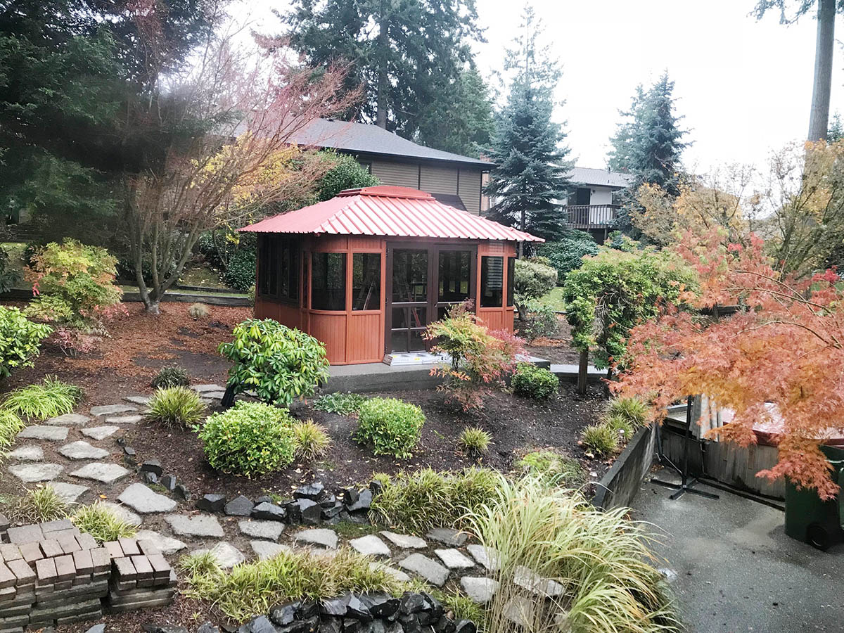 Aspen 1212 gazebo in the garden